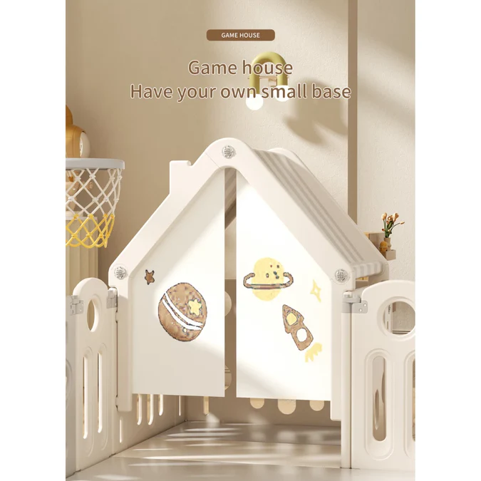 Astronaut Kids Playpen Set - Swing, Slide & Basketball Hoop - Image 4