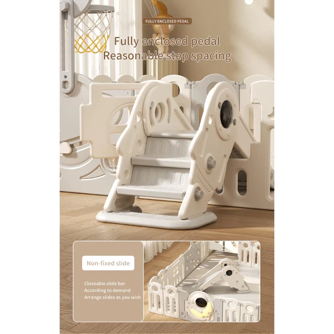 Astronaut Kids Playpen Set - Swing, Slide & Basketball Hoop - Image 7