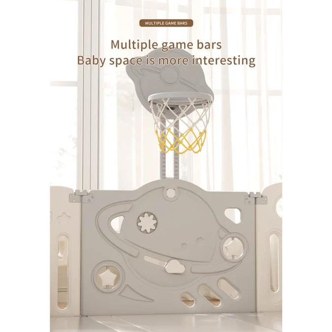 Astronaut Kids Playpen Set - Swing, Slide & Basketball Hoop - Image 3