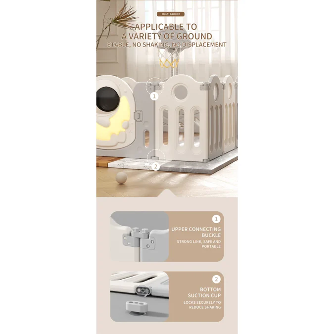 Astronaut Kids Playpen Set Large - Swing, Slide & Basketball Hoop - Image 6