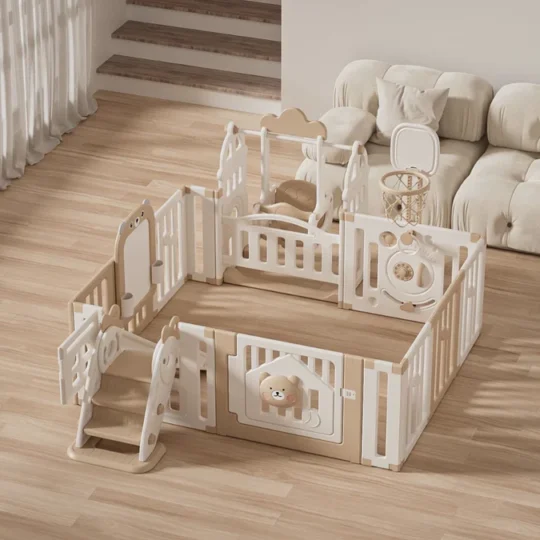 Bear Enclosure Kids Playpen Set 11pcs-slide, Swing & More