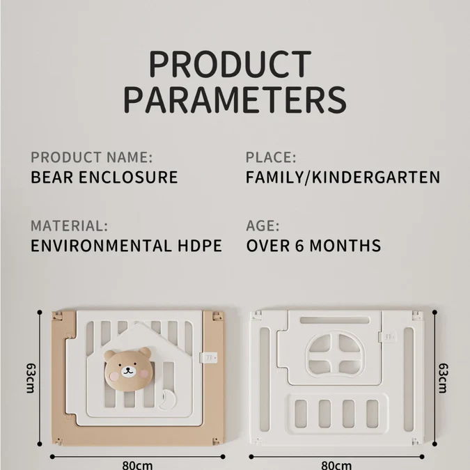 Bear Enclosure Kids Playpen Set 11pcs-slide, Swing & More - Image 3