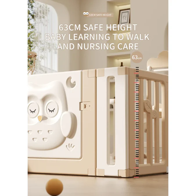 Kids Playpen New Owl Design With Basketball Hoop & Drawing Board - Image 5