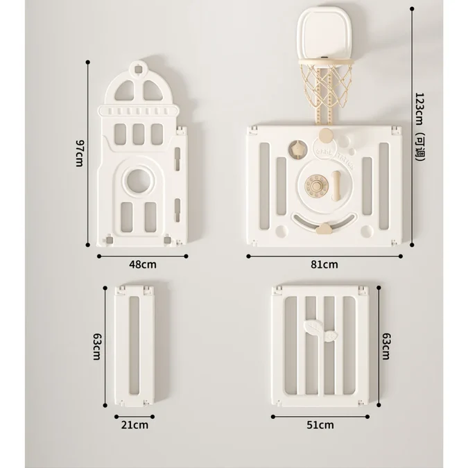 Kids Playpen New Owl Design With Basketball Hoop & Drawing Board - Image 3
