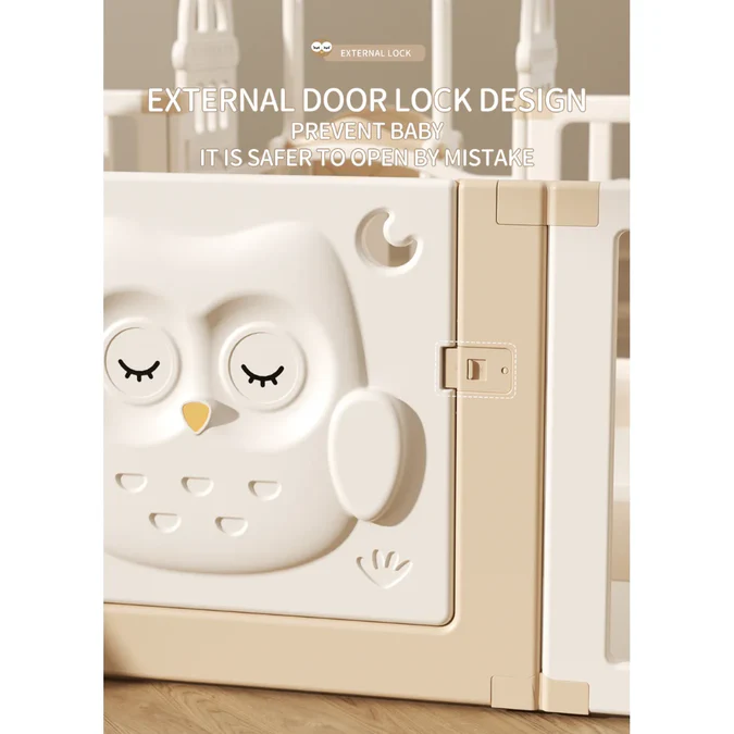 Kids Playpen New Owl Design With Basketball Hoop & Drawing Board - Image 6